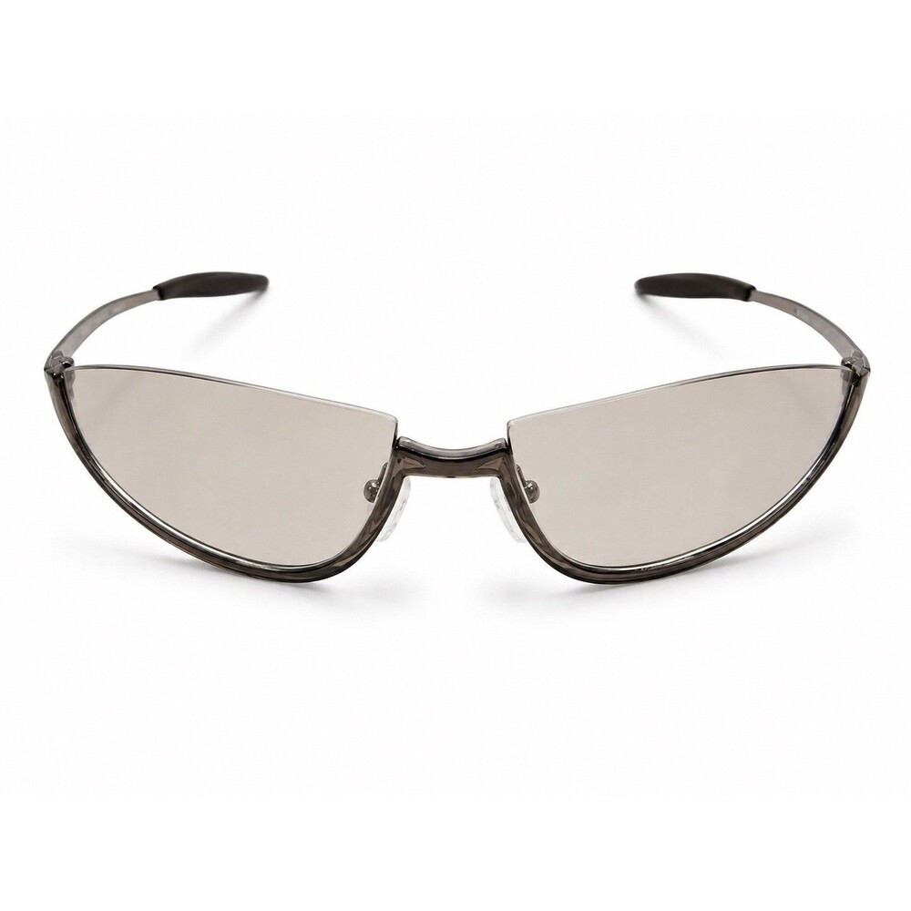 NOS Y2K Wraparound Sunglasses Smoke Gray Lens Futuristic Sport Cyber Retro UV400